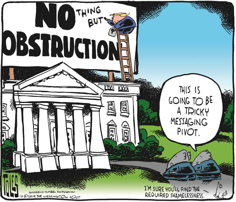 Political/Editorial Cartoon by Tom Toles, Washington Post on GOP Rallies Behind President
