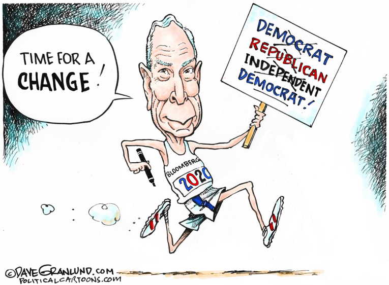 Political/Editorial Cartoon by Dave Granlund on Billionaire Enters Race