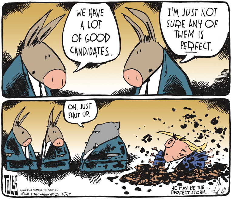 Political/Editorial Cartoon by Tom Toles, Washington Post on Billionaire Enters Race