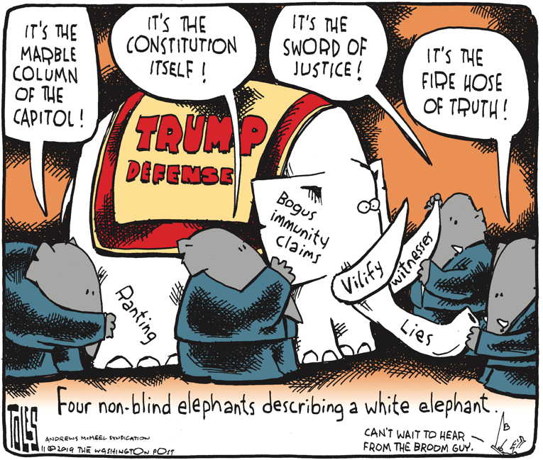 Political/Editorial Cartoon by Tom Toles, Washington Post on Republicans Hold Party Line