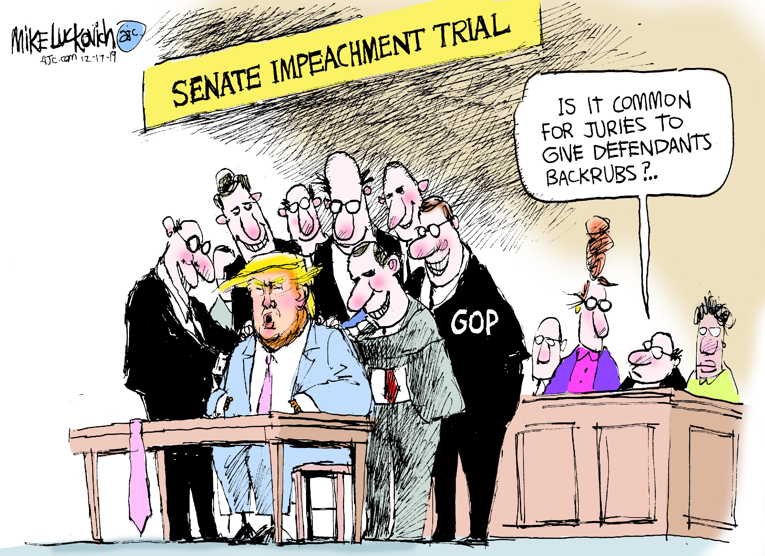 Political/Editorial Cartoon by Mike Luckovich, Atlanta Journal-Constitution on Senate Prepares for Acquittal