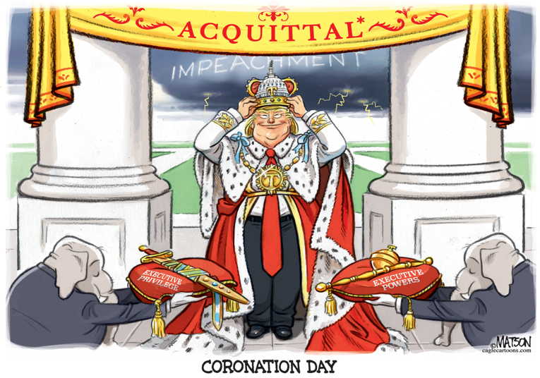Political/Editorial Cartoon by RJ Matson, Cagle Cartoons on Republicans Acquit President