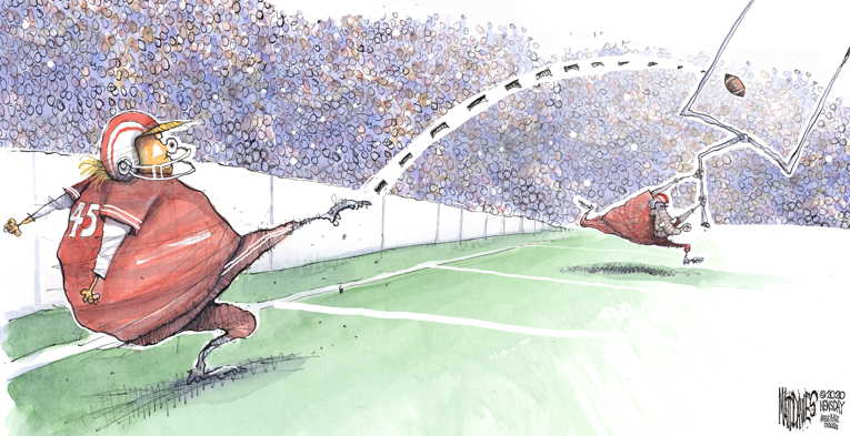 Political/Editorial Cartoon by Matt Davies, Journal News on GOP Steps Up