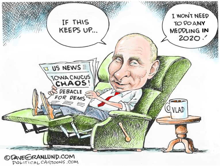 Political/Editorial Cartoon by Dave Granlund on Bernie Wins Iowa
