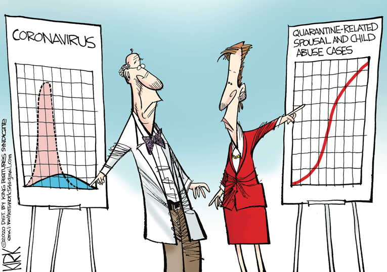 Political/Editorial Cartoon by Kirk Walters, Toledo Blade on Americans Cope With Distancing