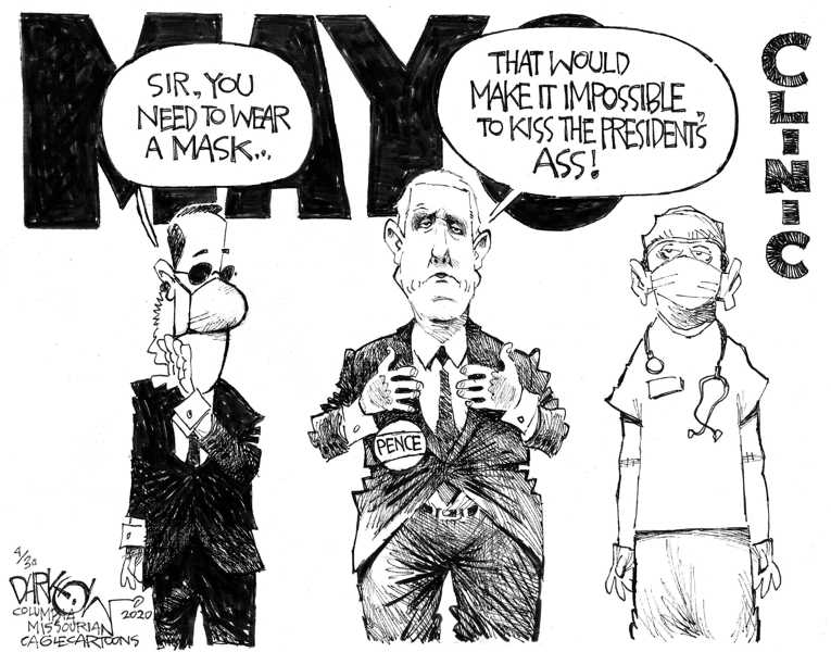 Political/Editorial Cartoon by Jeff Danziger on Vice President Goes Topless