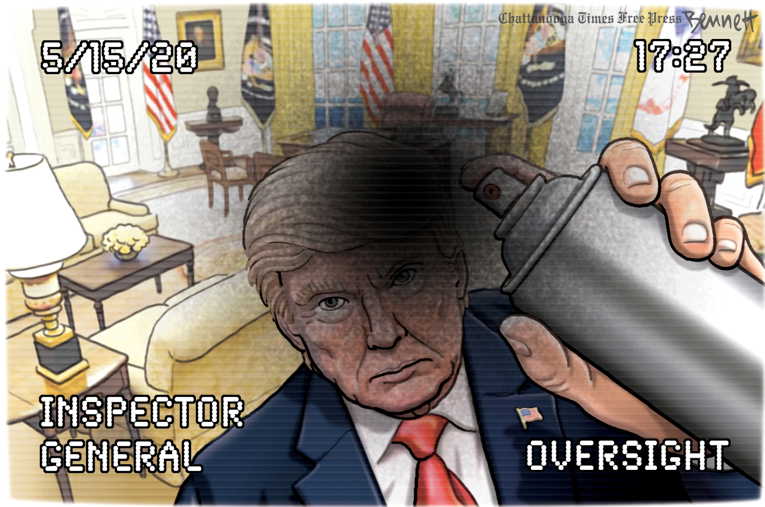 Political/Editorial Cartoon by Clay Bennett, Chattanooga Times Free Press on Twitter Fact Checks President