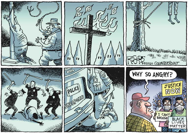 Political/Editorial Cartoon by Rob Rogers on Americans Watch Battles Unfold