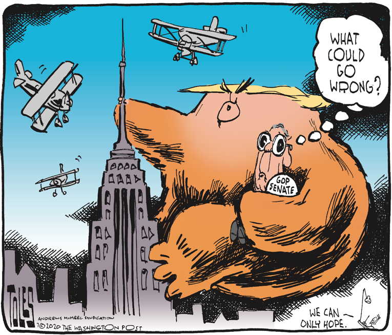 Political/Editorial Cartoon by Tom Toles, Washington Post on Enablers Remaining United