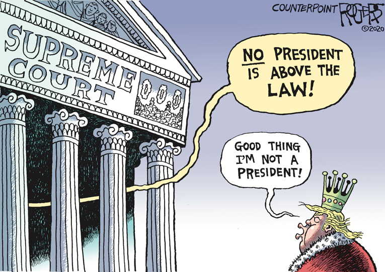 Political/Editorial Cartoon by Rob Rogers on Trump Declares Victory