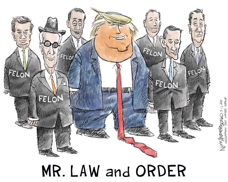 Political/Editorial Cartoon by Nick Anderson, Houston Chronicle on Trump Commutes Stone Sentence