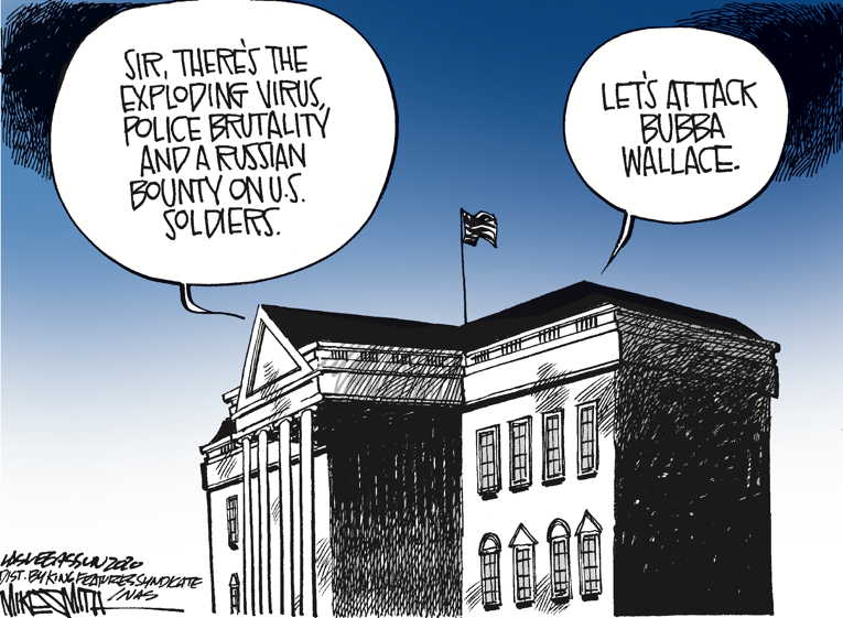 Political/Editorial Cartoon by Mike Smith, Las Vegas Sun on President Doubles Down
