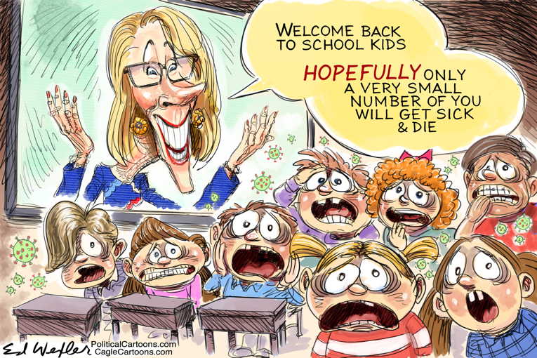 Political/Editorial Cartoon by Ed Wexler, PoliticalCartoons.com on Schools Pressed to Reopen Fully