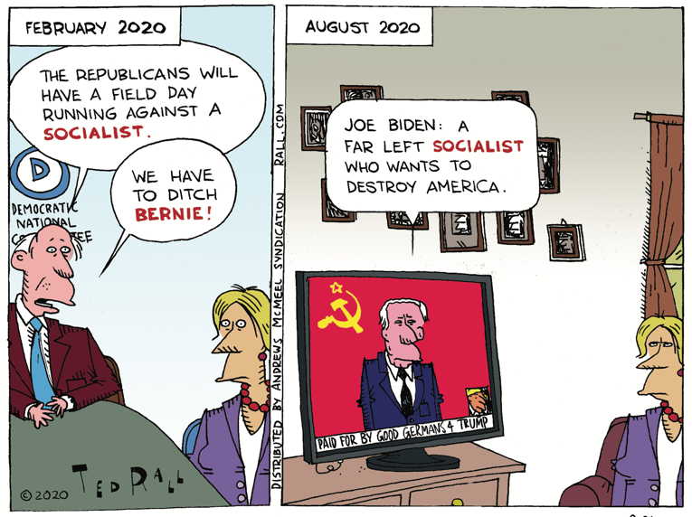 Political/Editorial Cartoon by Ted Rall on Presidential Race Heats Up