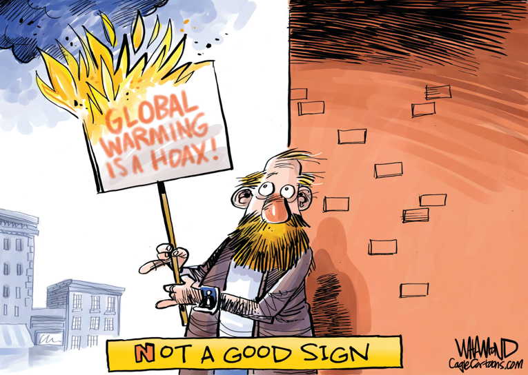 Political/Editorial Cartoon by Dave Whamond, Canada, PoliticalCartoons.com on Fires Ravage Western States
