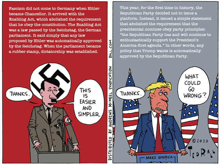 Political/Editorial Cartoon by Ted Rall on GOP Unites Behind Trump