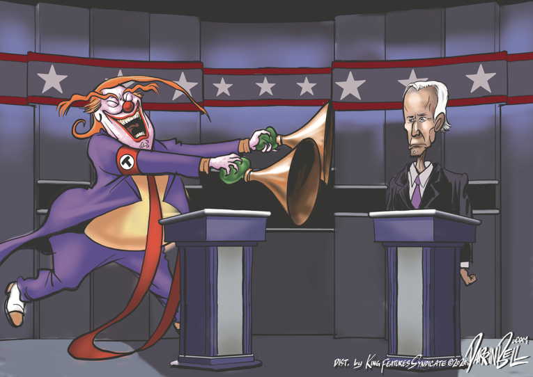 Political/Editorial Cartoon by Darrin Bell, Washington Post Writers Group on Trump Dominates Debate