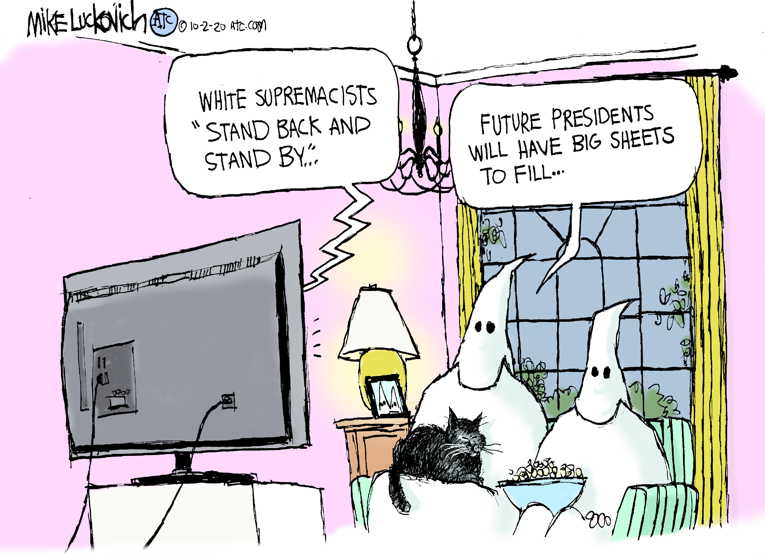 Political/Editorial Cartoon by Mike Luckovich, Atlanta Journal-Constitution on Trump Dominates Debate