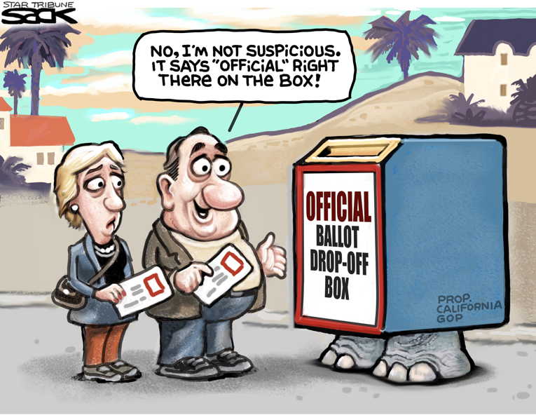 Political/Editorial Cartoon by Steve Sack, Minneapolis Star Tribune on Record Early Voting