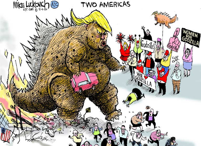 Political/Editorial Cartoon by Mike Luckovich, Atlanta Journal-Constitution on Early Voting Breaks Records