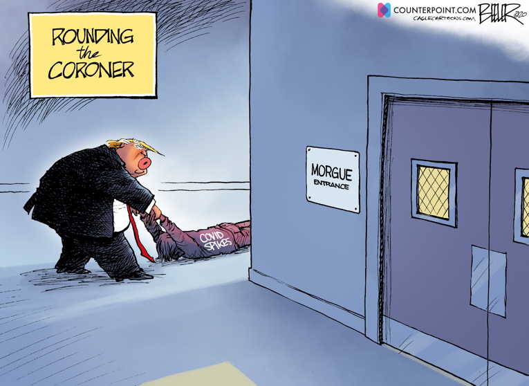 Political/Editorial Cartoon by Nate Beeler, Washington Examiner on Second Wave Slams Planet