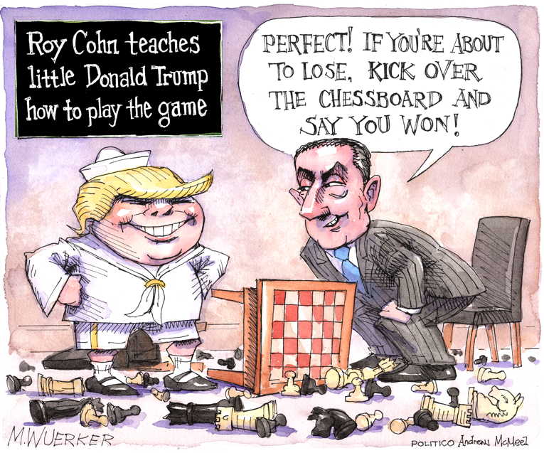 Political/Editorial Cartoon by Matt Wuerker, Politico on Trump Claims Victory
