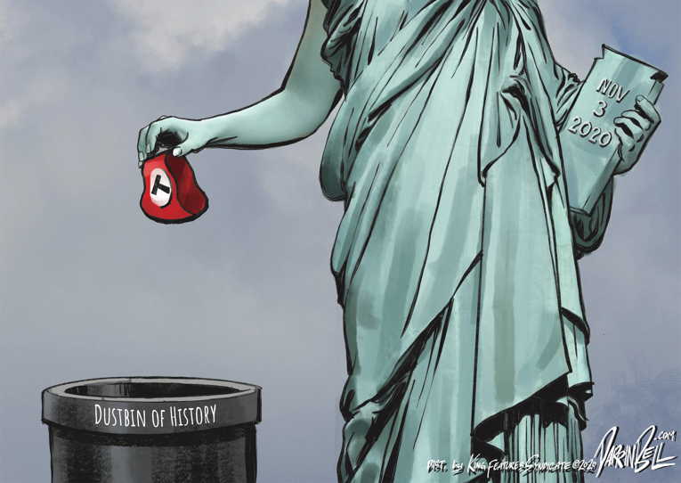 Political/Editorial Cartoon by Darrin Bell, Washington Post Writers Group on Trump Claims Victory