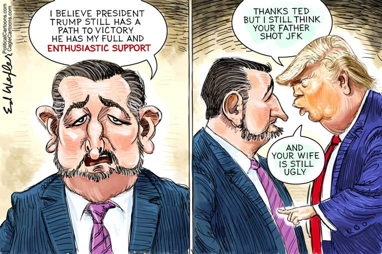 Political/Editorial Cartoon by Ed Wexler, PoliticalCartoons.com on GOP Leaders Embracing Fascism