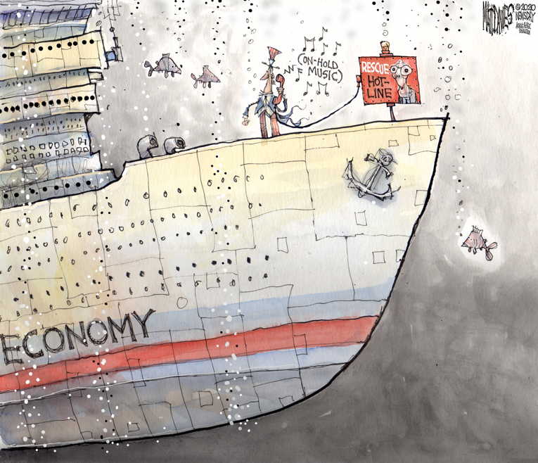 Political/Editorial Cartoon by Matt Davies, Journal News on Covid Relief Bill Discussed