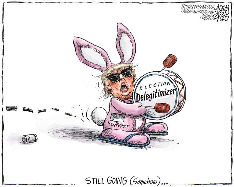 Political/Editorial Cartoon by Adam Zyglis, The Buffalo News on Trump Still President