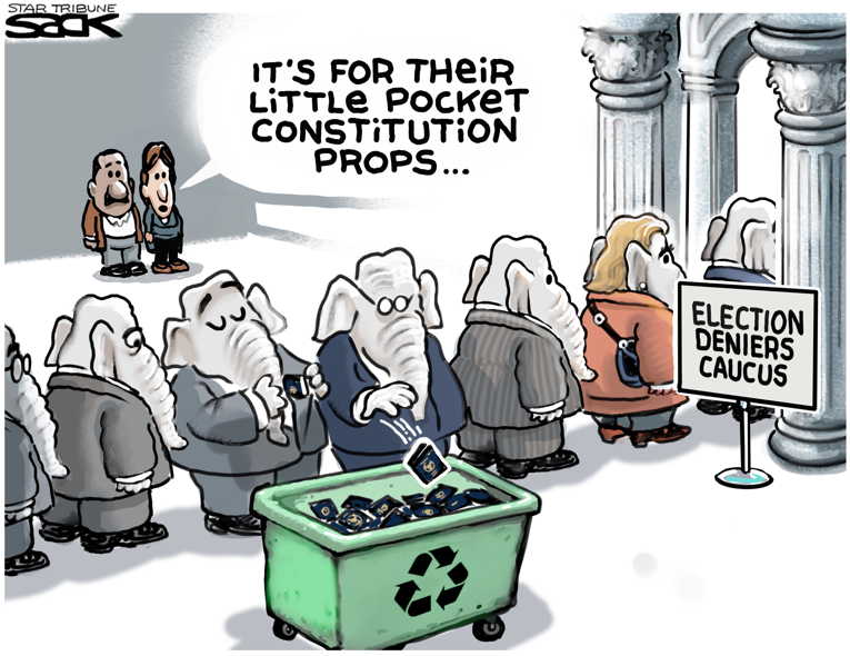 Political/Editorial Cartoon by Steve Sack, Minneapolis Star Tribune on GOP Challenges Vote Count