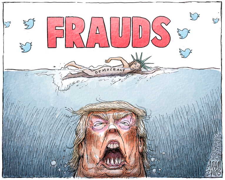 Political/Editorial Cartoon by Adam Zyglis, The Buffalo News on Trump: I Won in a Landslide