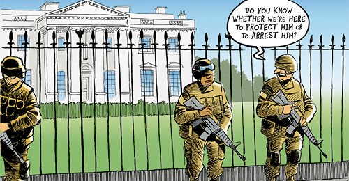 Political/Editorial Cartoon by Jack Ohman, The Oregonian on Trump Proud of Actions