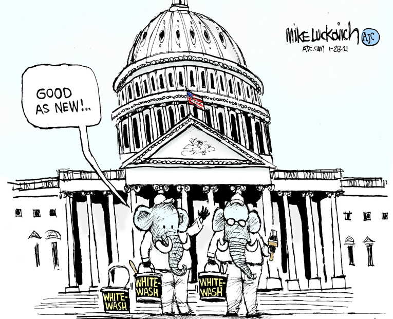 Political/Editorial Cartoon by Mike Luckovich, Atlanta Journal-Constitution on GOP Resists Impeachment
