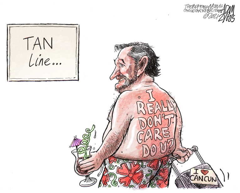 Political/Editorial Cartoon by Adam Zyglis, The Buffalo News on Ted Cruz Evacuates