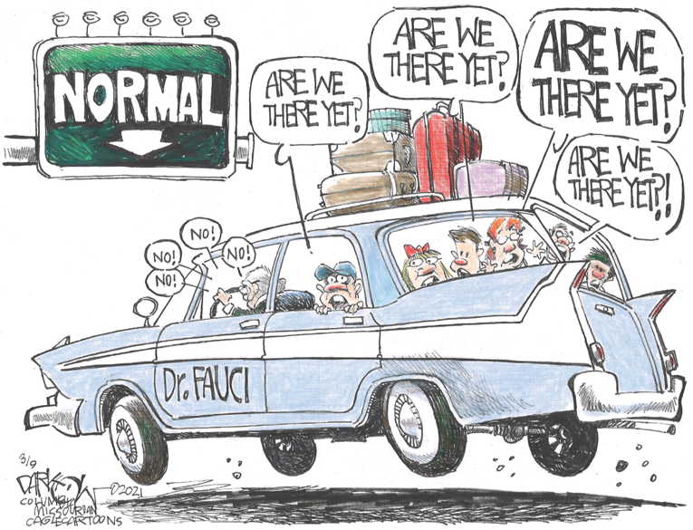 Political/Editorial Cartoon by Signe Wilkinson, Philadelphia Daily News on Covid Milestone Reached