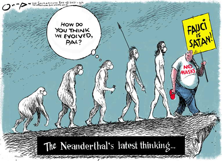 Political/Editorial Cartoon by Jack Ohman, The Oregonian on Covid Milestone Reached