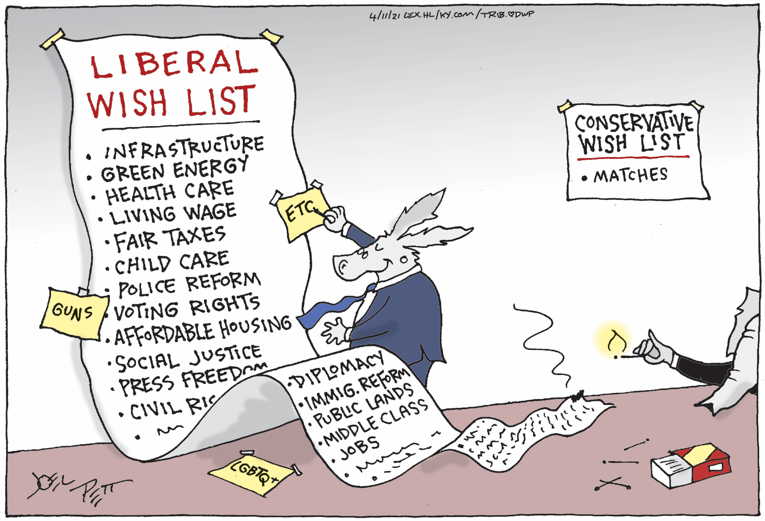 Political/Editorial Cartoon by Joel Pett, Lexington Herald-Leader, CWS/CartoonArts Intl. on GOP Doubles Down