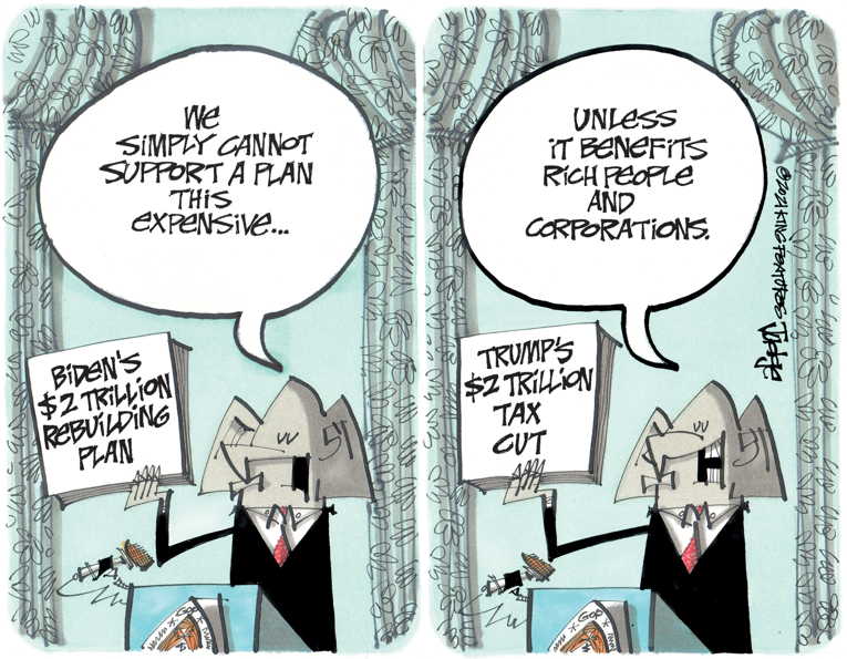 Political/Editorial Cartoon by Lee Judge, King Features on GOP Doubles Down