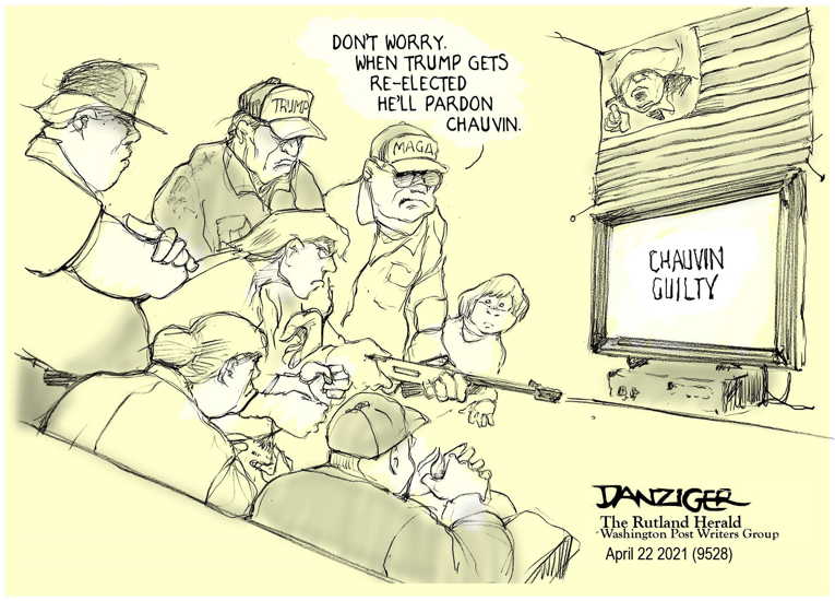 Political/Editorial Cartoon by Jeff Danziger, CWS/CartoonArts Intl. on Chauvin Found Guilty