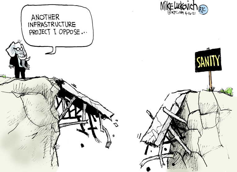 Political/Editorial Cartoon by Mike Luckovich, Atlanta Journal-Constitution on GOP Doubles Down
