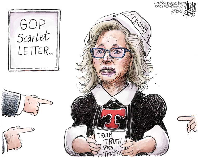 Political/Editorial Cartoon by Adam Zyglis, The Buffalo News on Republicans Purge Liz Cheney