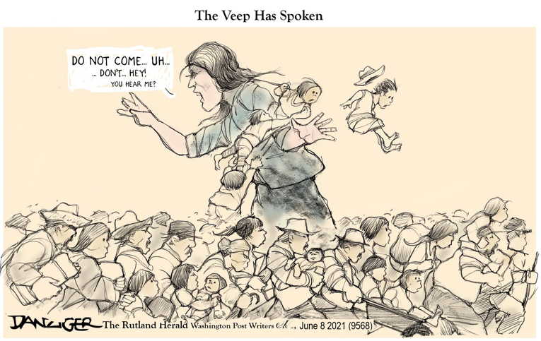Political/Editorial Cartoon by Jeff Danziger on Border Problems Escalate