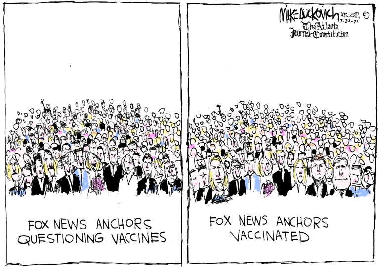 Political/Editorial Cartoon by Mike Luckovich, Atlanta Journal-Constitution on Variant Surging