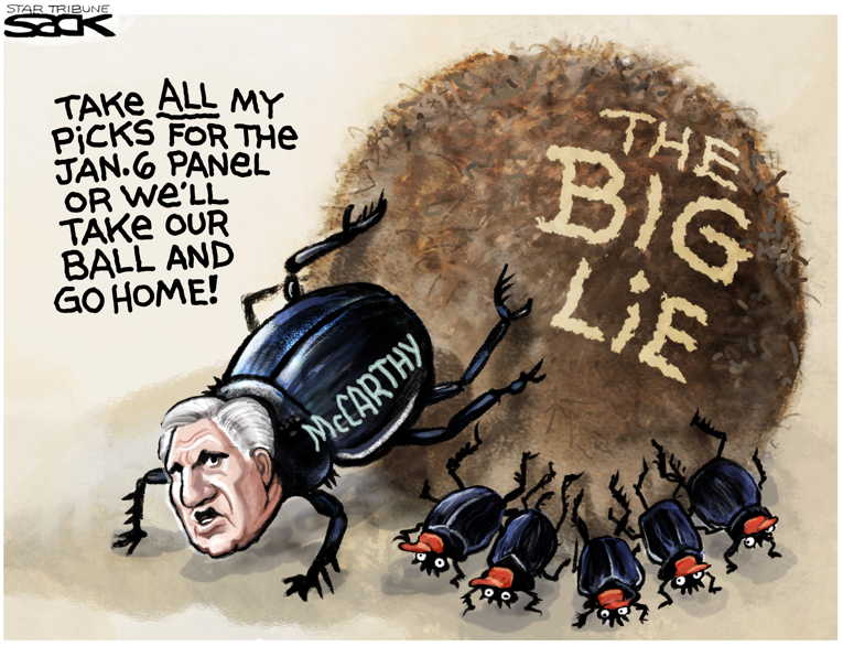 Political/Editorial Cartoon by Steve Sack, Minneapolis Star Tribune on January 6 Inquiry Begins