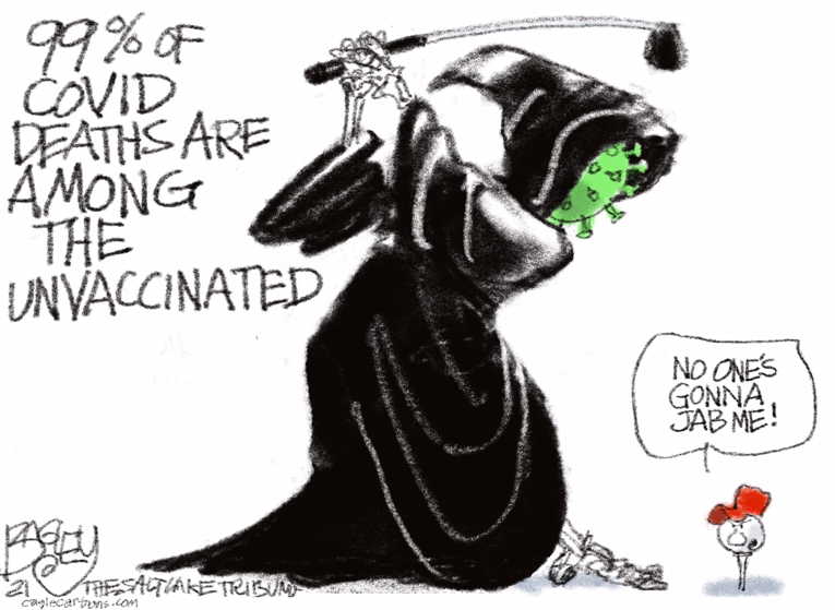 Political/Editorial Cartoon by Pat Bagley, Salt Lake Tribune on Delta Variant Ravages Planet