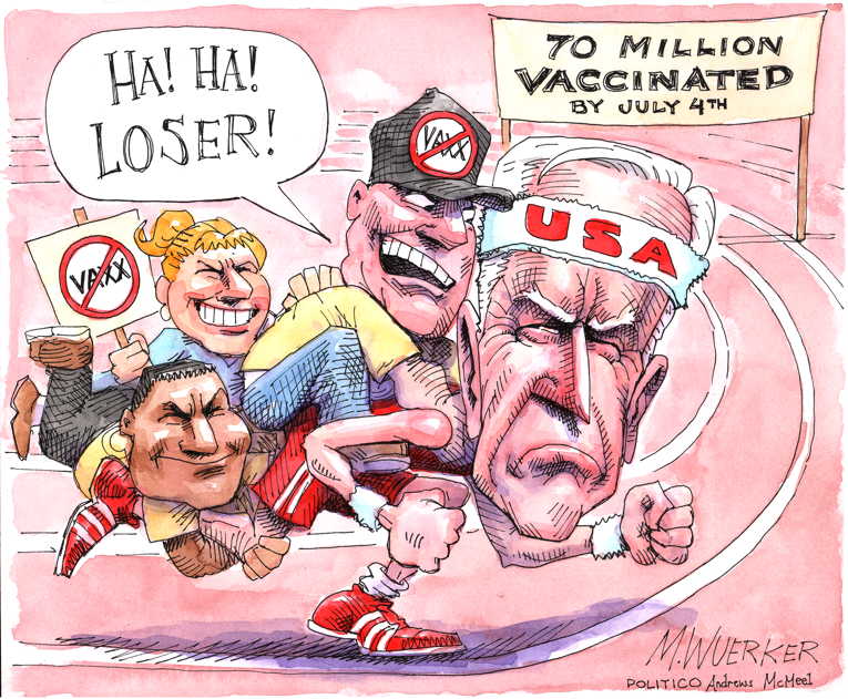 Political/Editorial Cartoon by Matt Wuerker, Politico on Delta Variant Ravages Planet