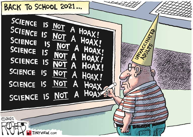 Political/Editorial Cartoon by Rob Rogers on Nasty Variant Spreading