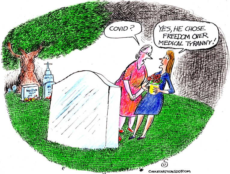 Political/Editorial Cartoon by Randall Enos, Cagle Cartoons on Covid Battles Escalate