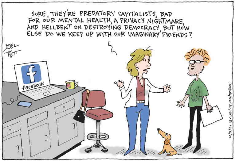 Political/Editorial Cartoon by Joel Pett, Lexington Herald-Leader, CWS/CartoonArts Intl. on Facebook Goes Down